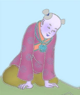 ⼋歲⼥孩為⽗滾釘板